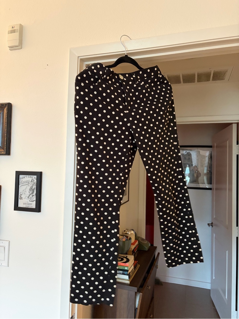 Lauren Ralph Lauren Black Pants with White Polka Dots